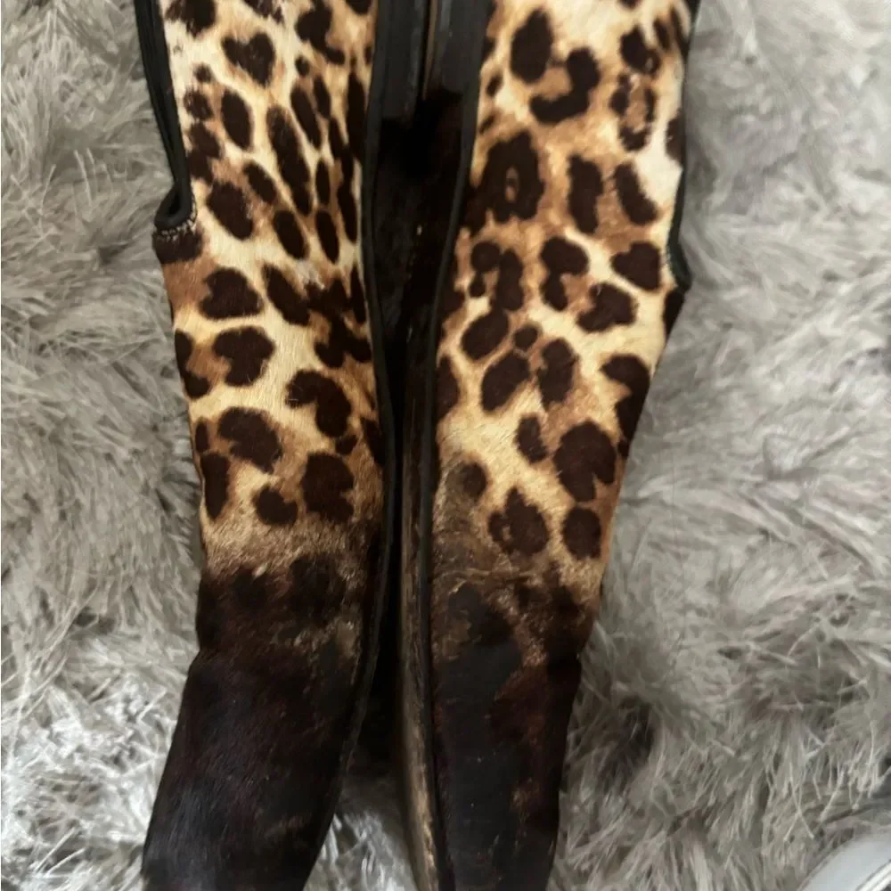 Jimmy Choo Ponyhair Slippers animal print dress shoes fur flats loafers slip ons